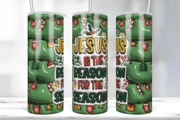 3D Jesus Christmas Inflated Tumbler Graphics