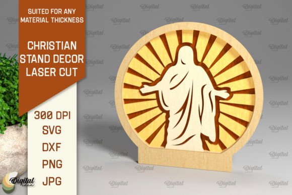 Christian Stand Decor SVG for Laser Cutting and Stands