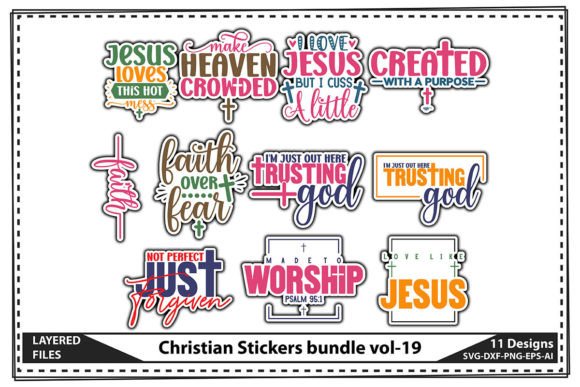 Christian Stickers Bundle Vol-19: A Versatile Design Pack