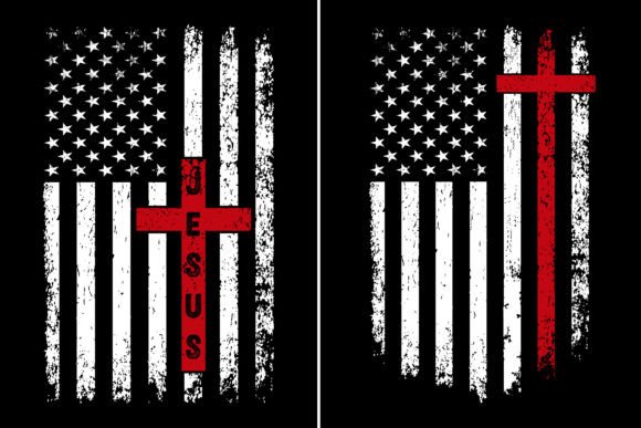 Jesus Distressed American Flag Design for Graphics