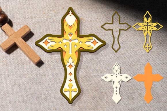 Layered Christian Cross: A Versatile Embroidery Design