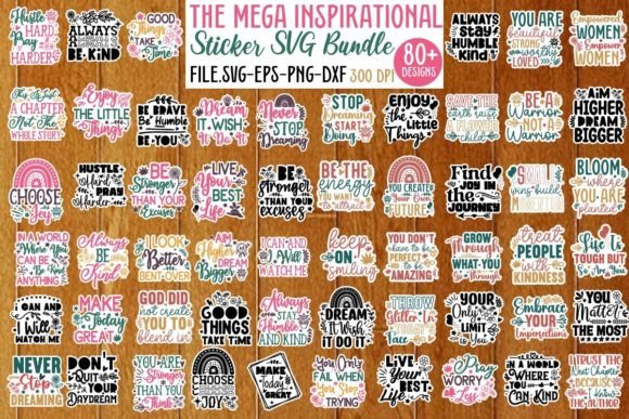 Mega Inspirational Sticker SVG Bundle for Graphics and Crafts