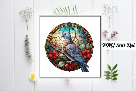 Mourning Dove with Christmas Red Flower: A Versatile Graphic for Branding