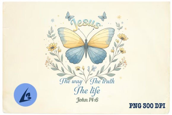 Retro Jesus the Way Truth Life PNG for Crafts & Graphics