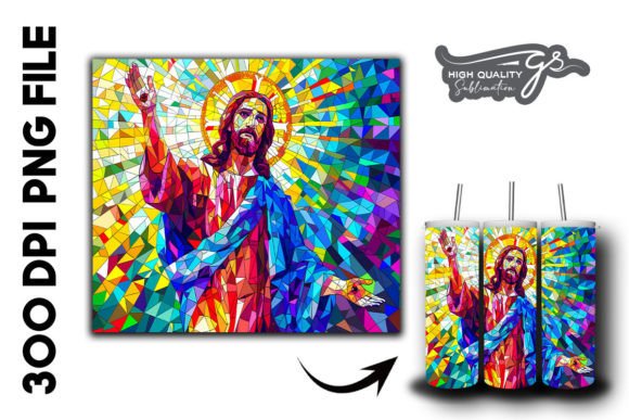 Stained Glass Jesus Tumbler Wrap 30: A Unique Graphic Asset